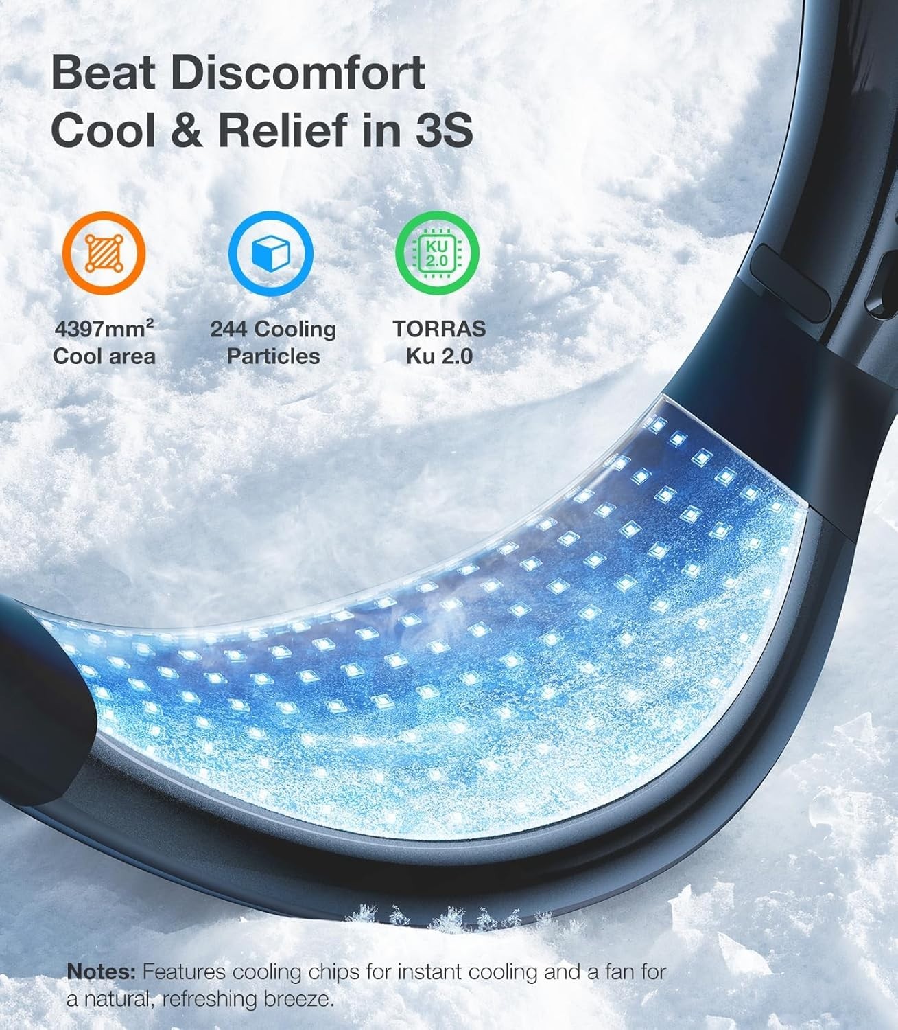 Neck Fan – Dual-Airflow 2025 Cooling 3-Speed 1500RPM USB-C Rechargeable Black