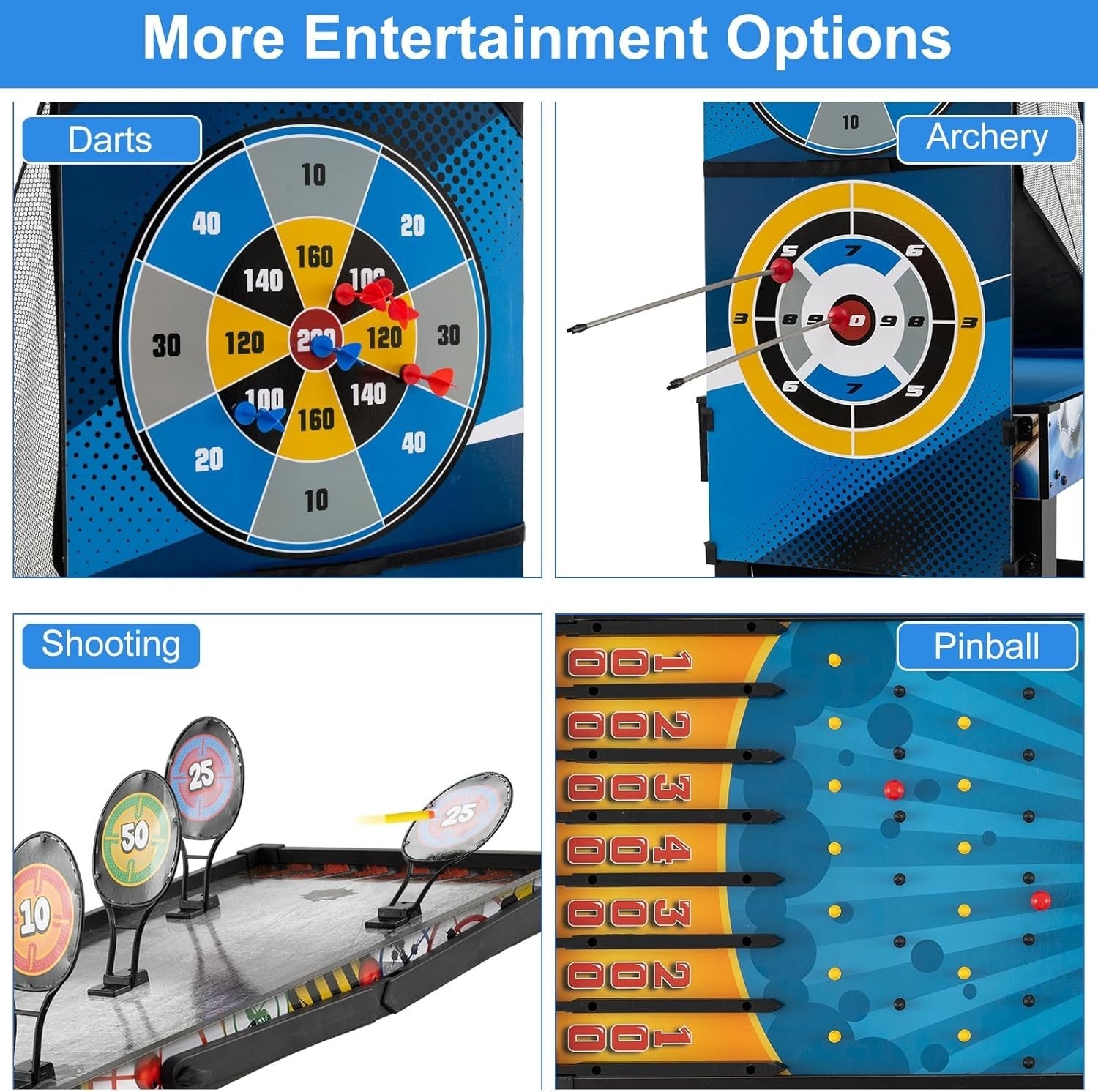 10 in 1 Multi Sports Game Table Air Hockey Pool Tennis Basketball Set
