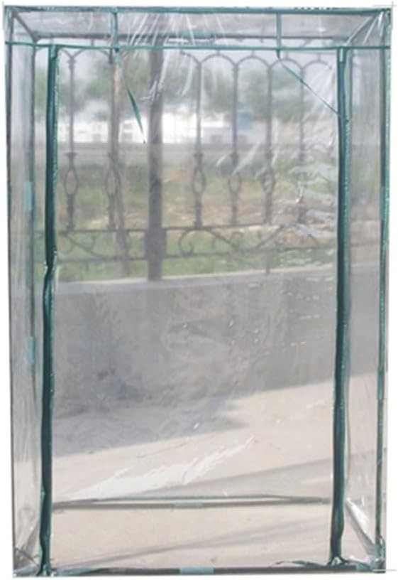 Clear PVC Greenhouse Cover with Roll-Up Door Weatherproof 150x100x50cm