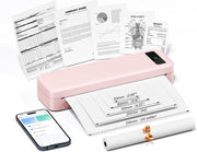 Portable A4 Thermal Printer Bluetooth Inkless 160 Sheets Pink