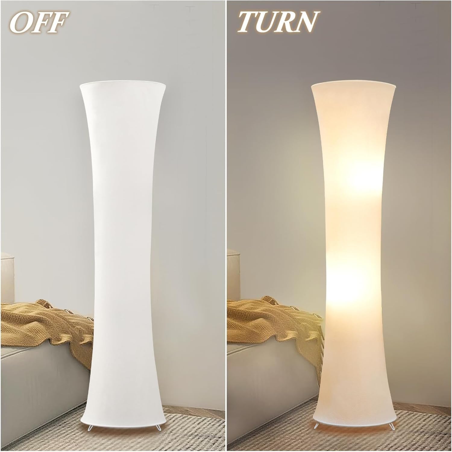 LED Column Floor Lamp 46 Inch Dimmable Colour Temperature Standing Light