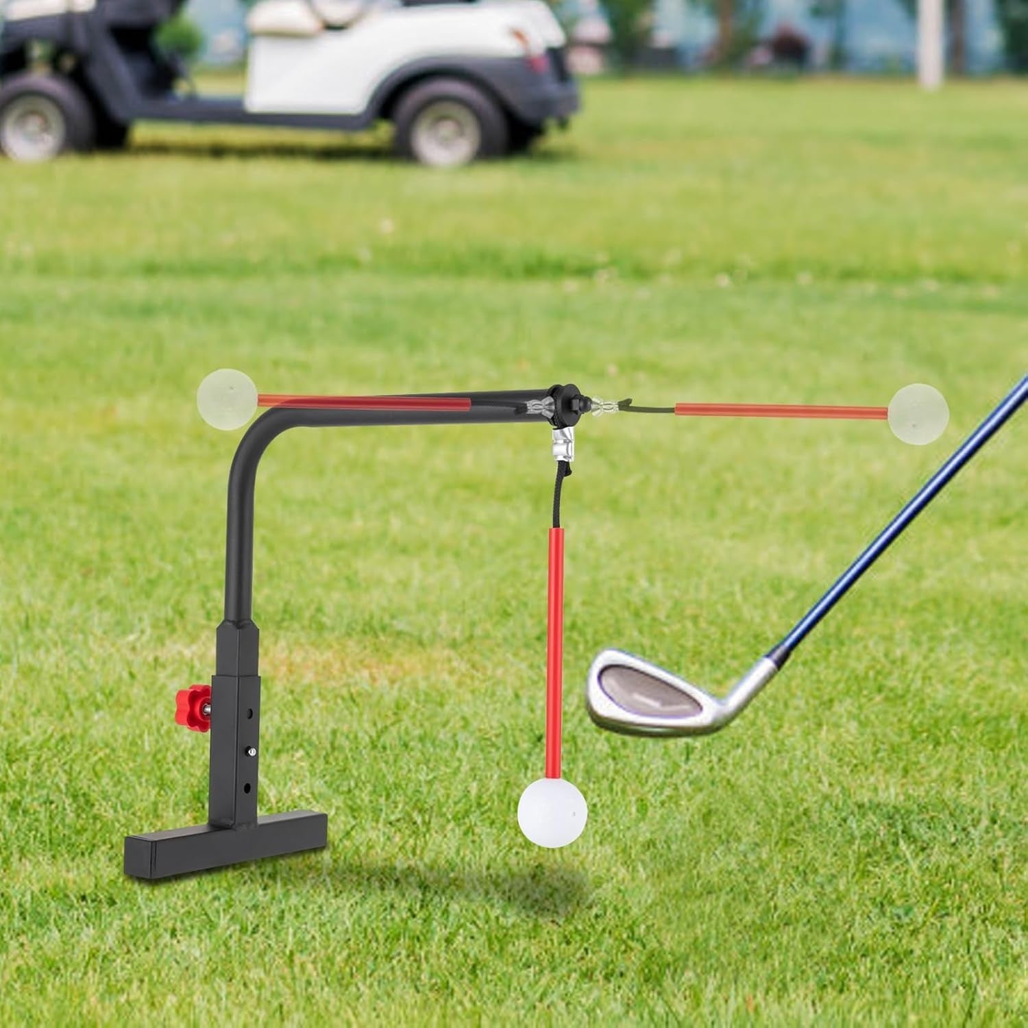 Golf Swing Trainer Bar 360° Ball Return Adjustable Practice Aid