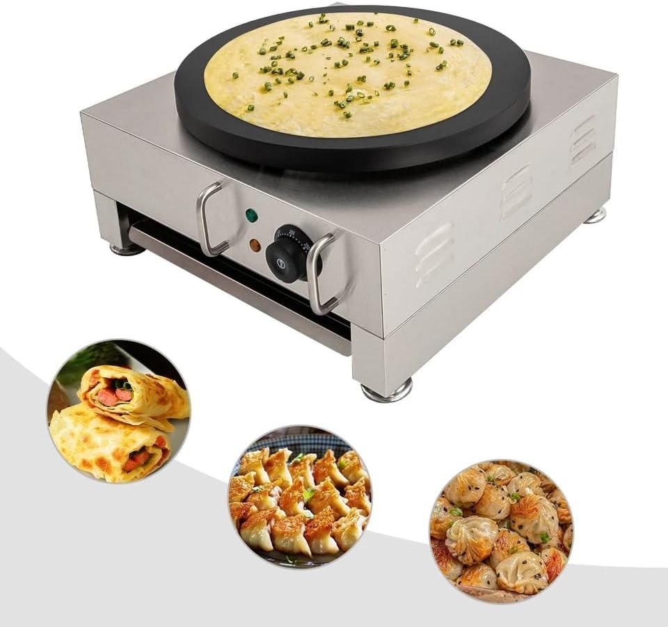 15.75" Electric Crepe & Pancake Maker 2.8KW Non-Stick Hotplate 300°C