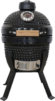 Ceramic Charcoal BBQ Grill 13" Portable Kamado Smoker Oven with Stand