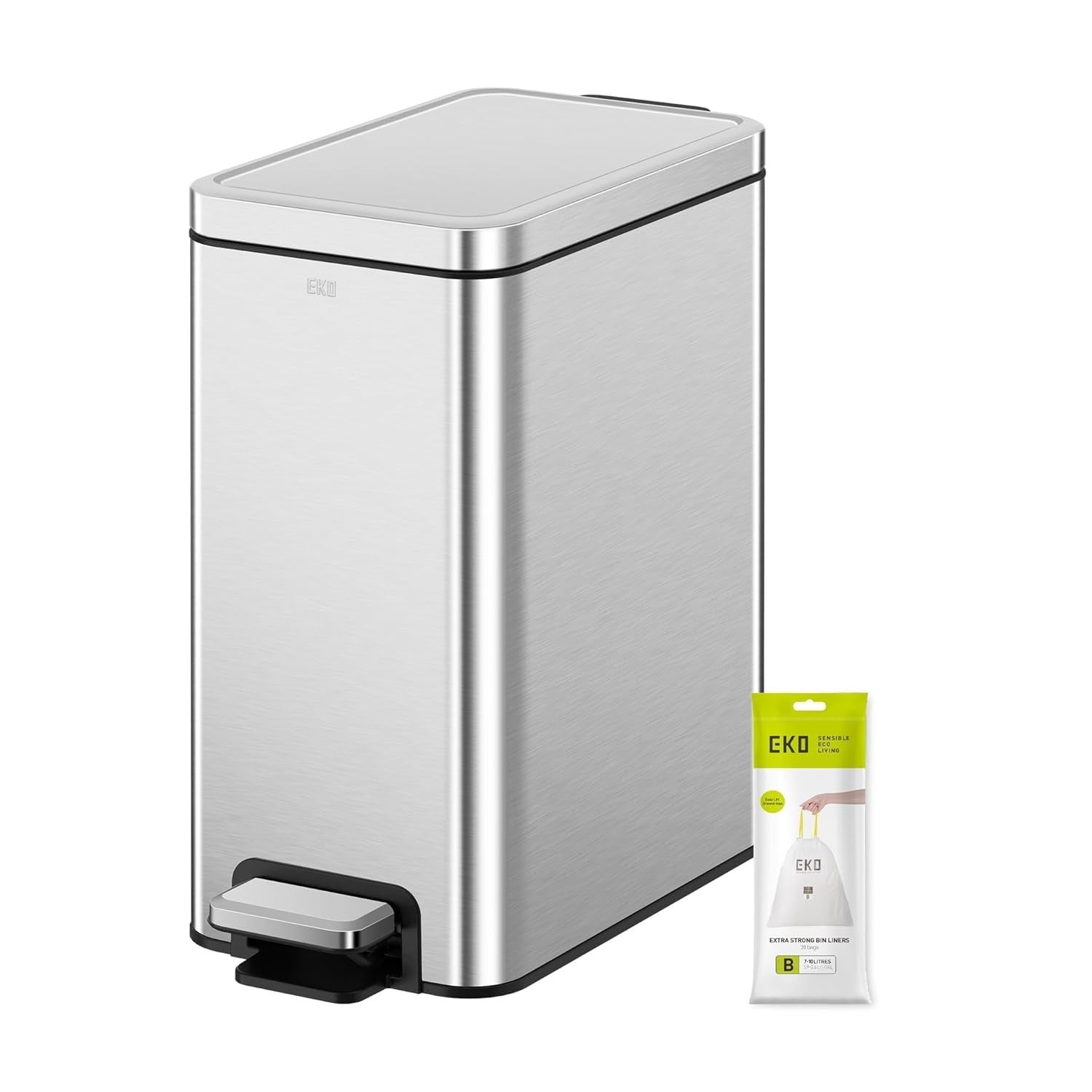 10L Slim Stainless Steel Pedal Bin – Fingerprint-Resistant Trash Can