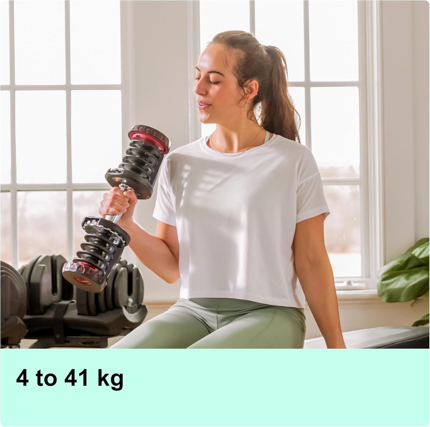 Adjustable Dumbbell 4–41KG Quick Dial Heavyweight Home Gym Single