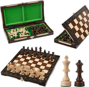 Portable Wooden Chess Set 29cm | Handcrafted Champion Board with Pieces | Travel