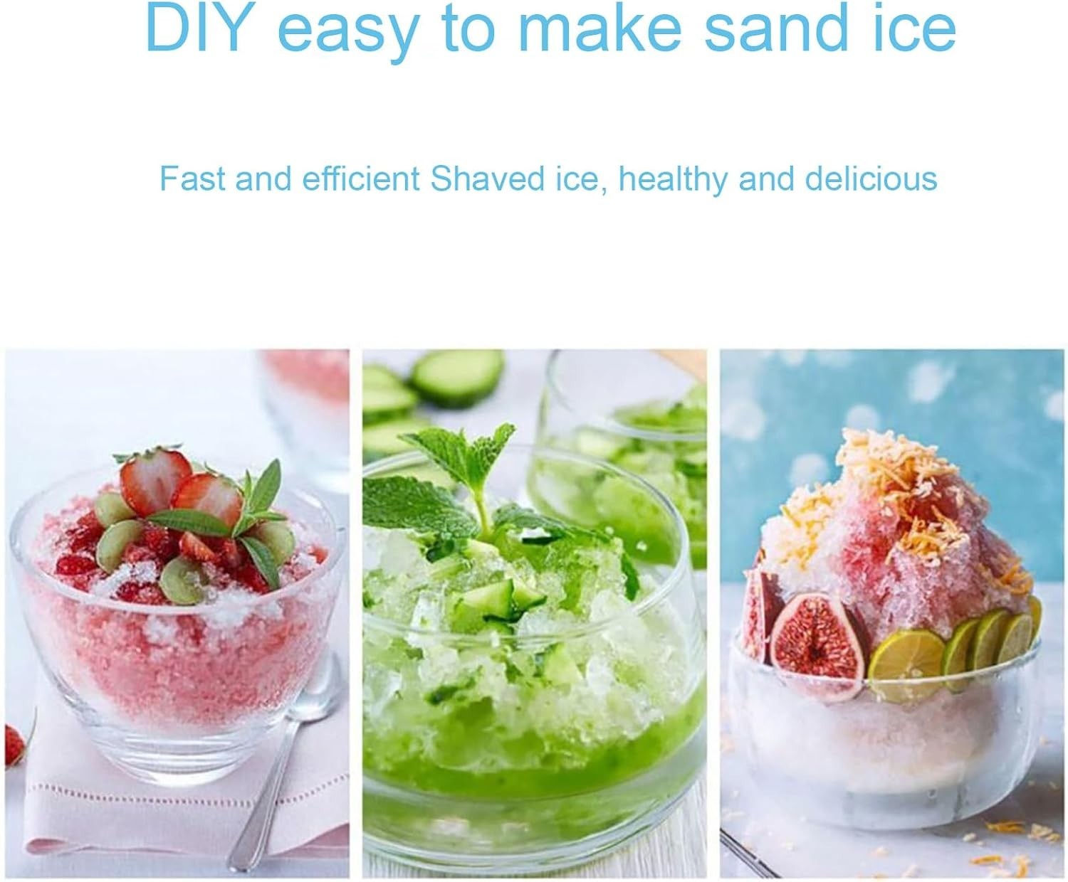 Manual Ice Shaver Crusher Portable Hand Crank Snow Cone Slush Maker
