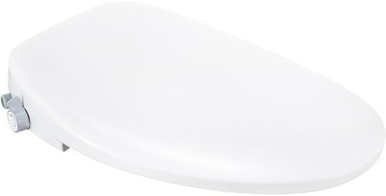 White Elongated Plastic Bidet Toilet Seat Easy Clean Durable
