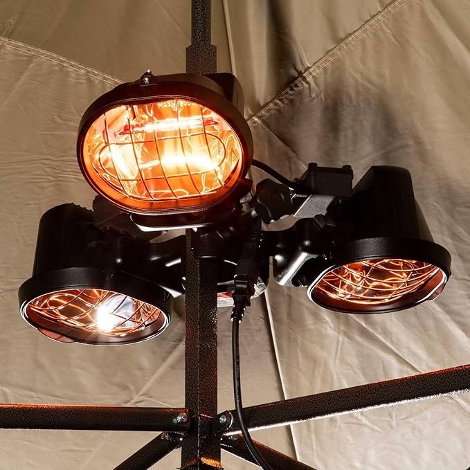 Outdoor Infrared Patio Heater 1350W Foldable Wall Mount Radiant Heat 10m²