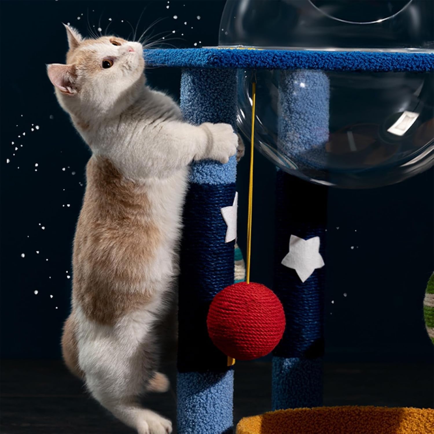 66cm Space Cat Tree Blue Moon Platform Capsule Condo Scratching Tower