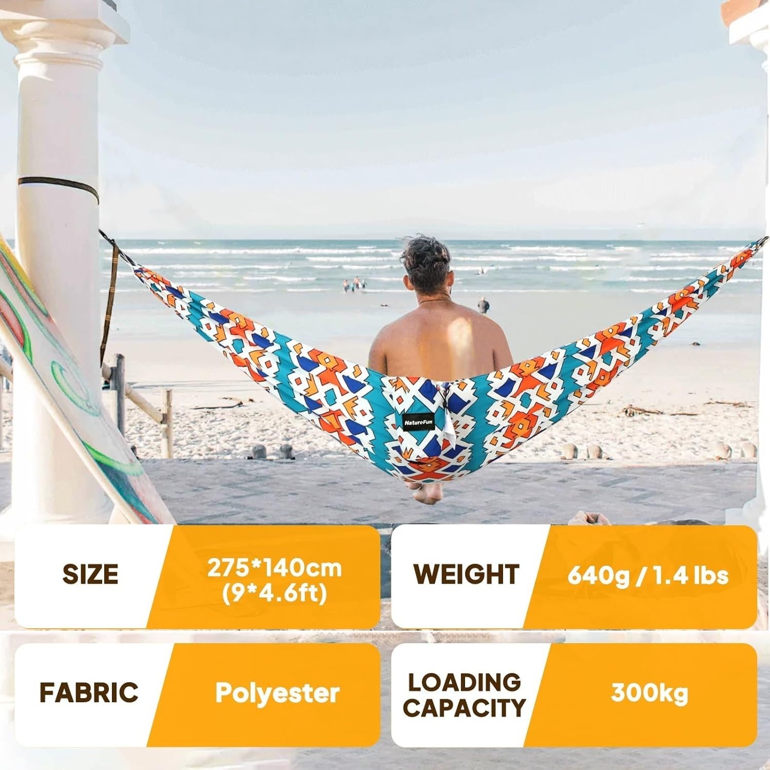 Camping Hammock 300kg Load | Quick Dry, Breathable, Compact 275x140cm