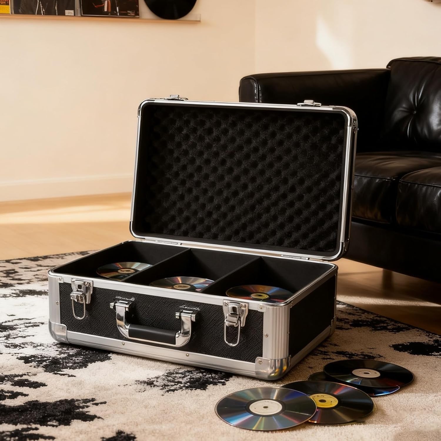 60 CD DVD Storage Box with Lid Stackable Media Organizer Disc Case