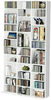 CD DVD Storage Shelf Rack 1116 CD 528 DVD Adjustable Media Bookcase