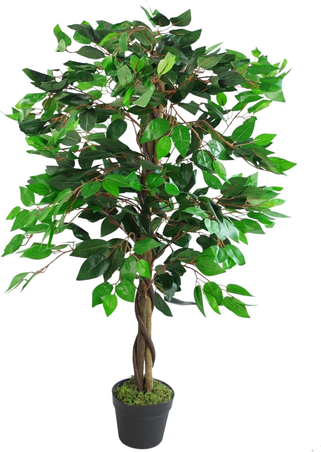 110cm Green Twist Ficus Artificial Tree Realistic Indoor Plant Home Decoration