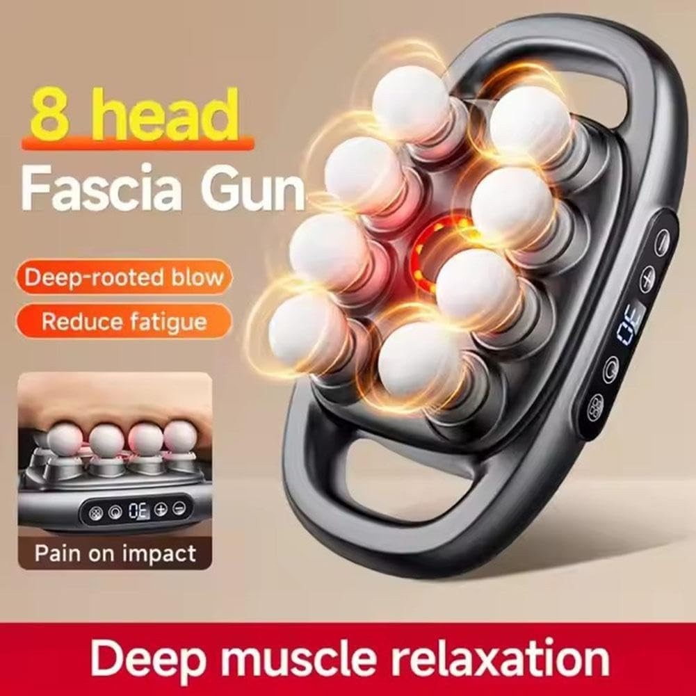 Deep Tissue Massage Gun 16 Drive 8 Head Red Light Muscle Pain Relief Tool