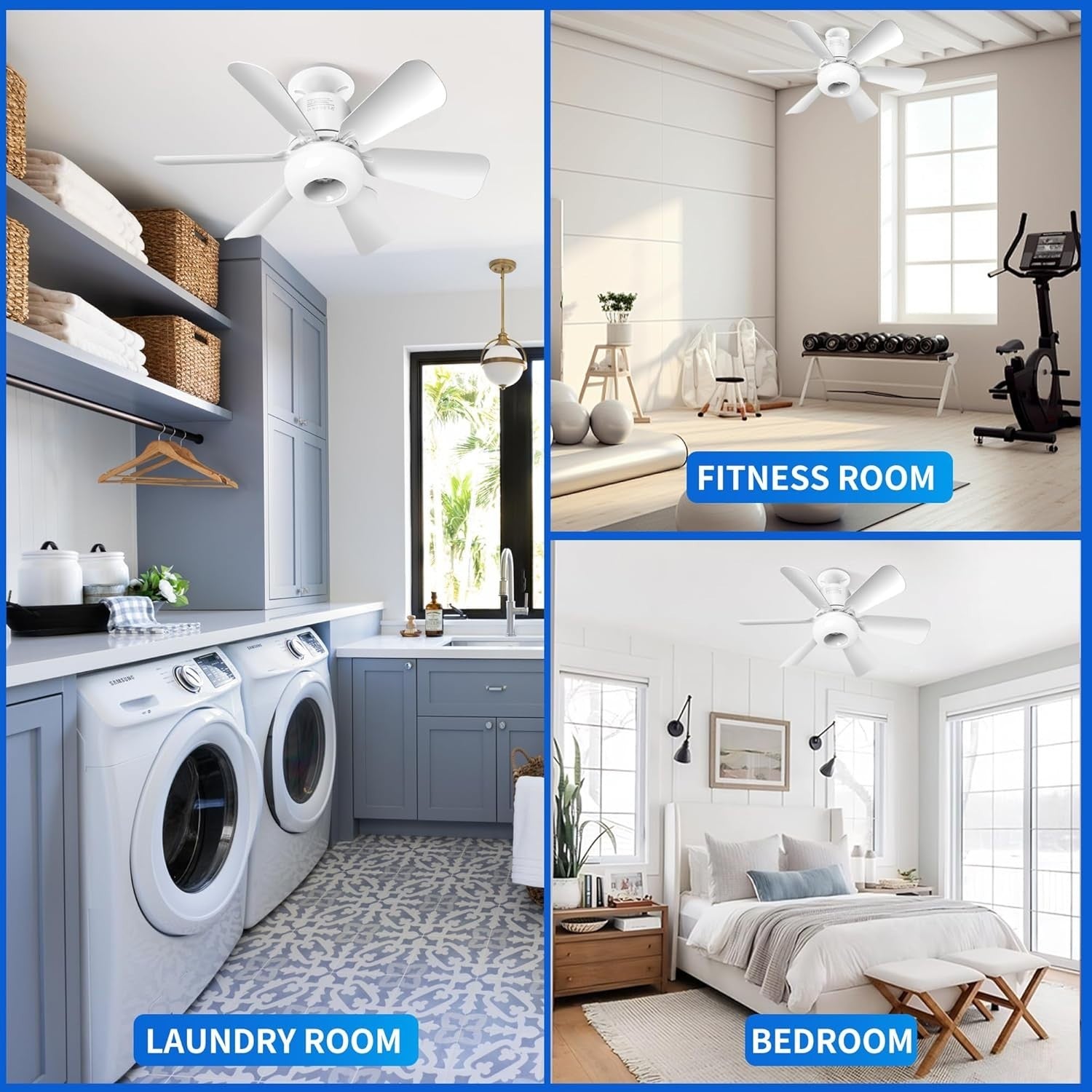 16.9-Inch Ceiling Fan with Light, Multicolour, Dimmable, Remote Control