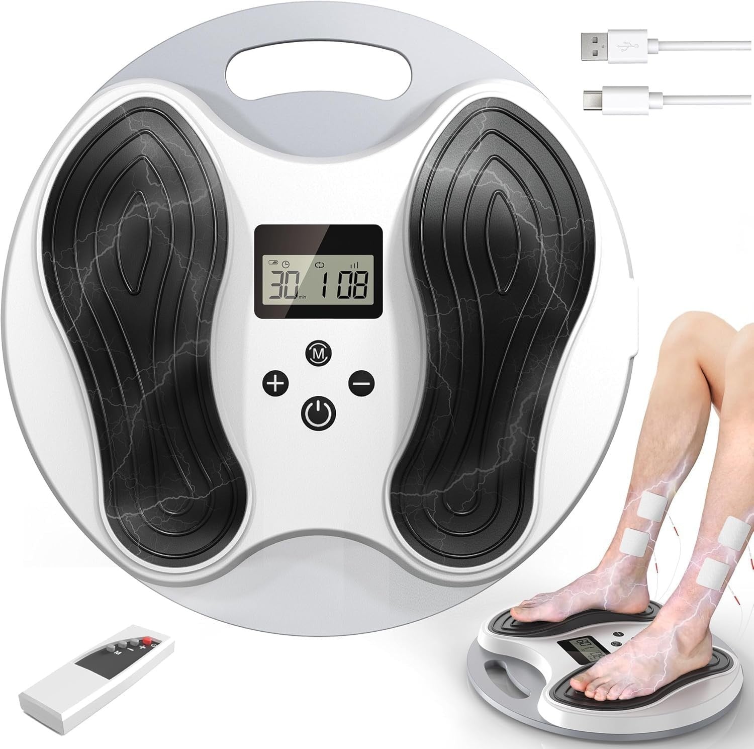 EMS Foot Circulation Massager for Neuropathy Pain Relief & Leg Recovery