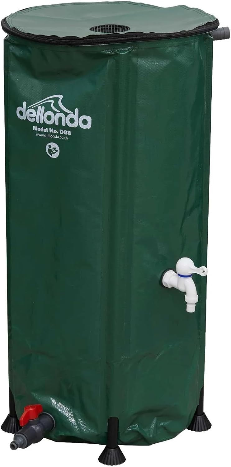 100L Collapsible PVC Garden Water Butt with Zipped Lid & Tap