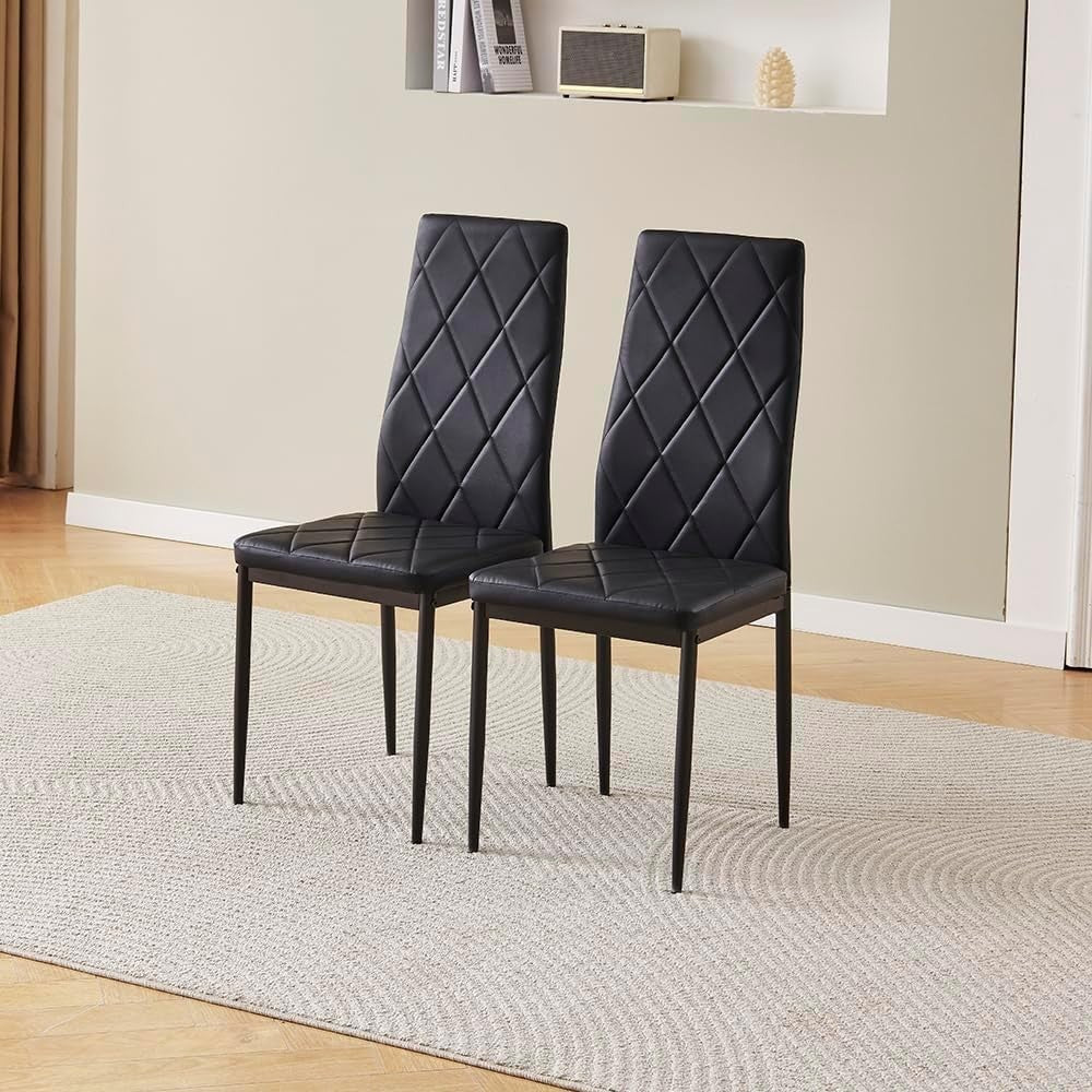 Round Glass Dining Table with 4 Grey Velvet Chairs | Small Space Kitchen