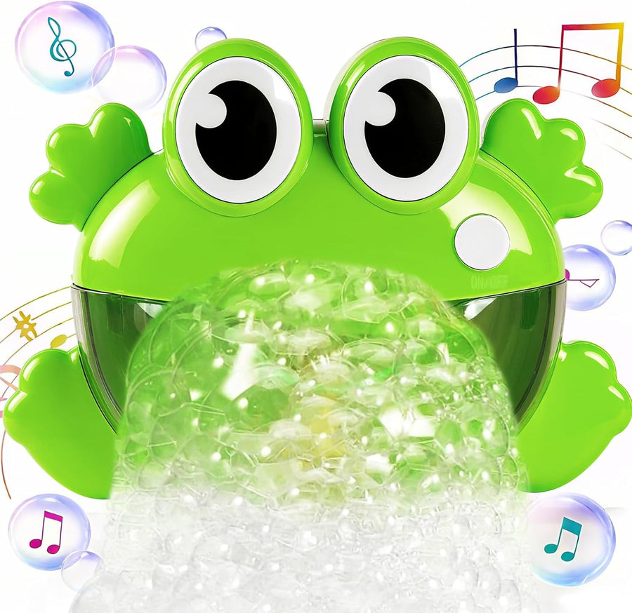 Baby Bath Bubble Machine Frog Toy with Music for Toddlers Kids