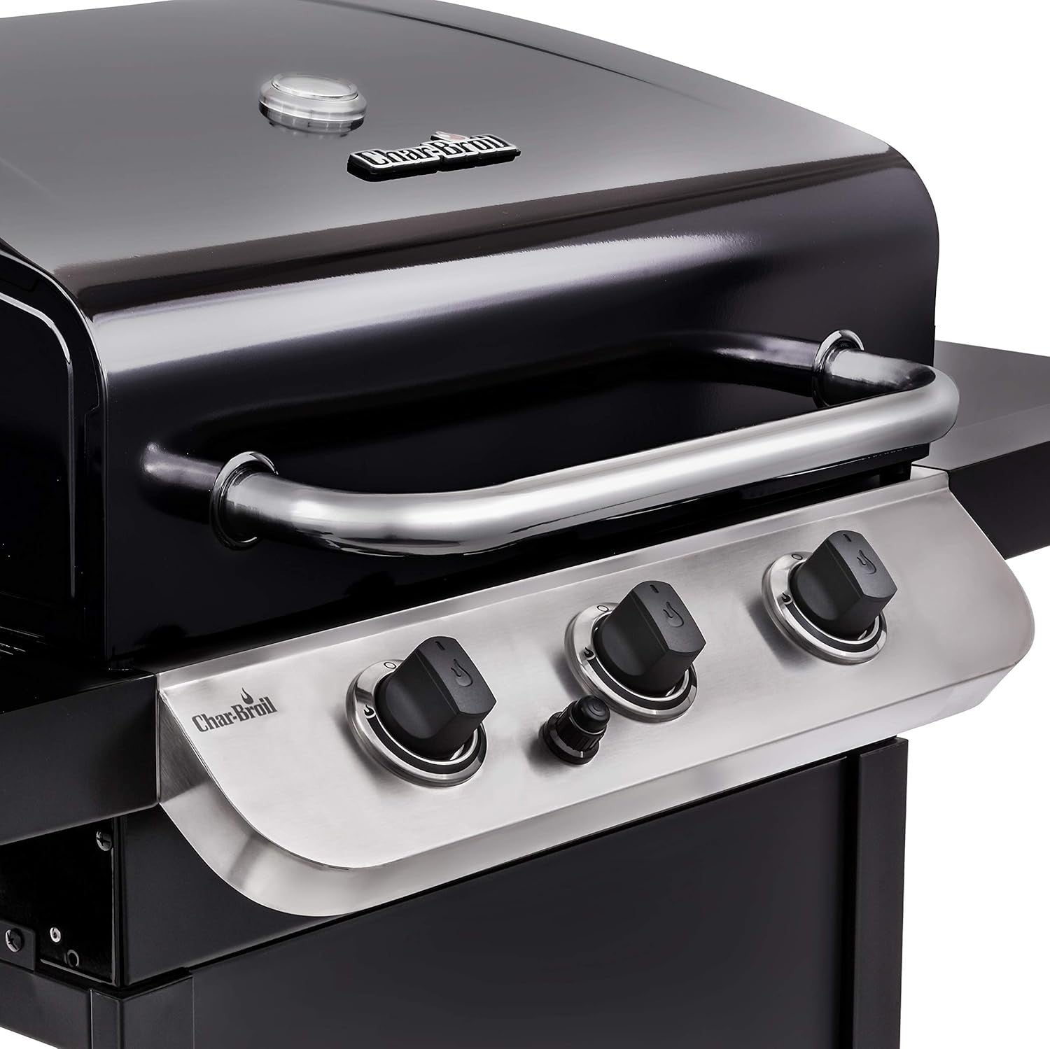 Outdoor Gas BBQ Grill 3 Burner with Side Tables, Cast Iron Grates, Patio Garden