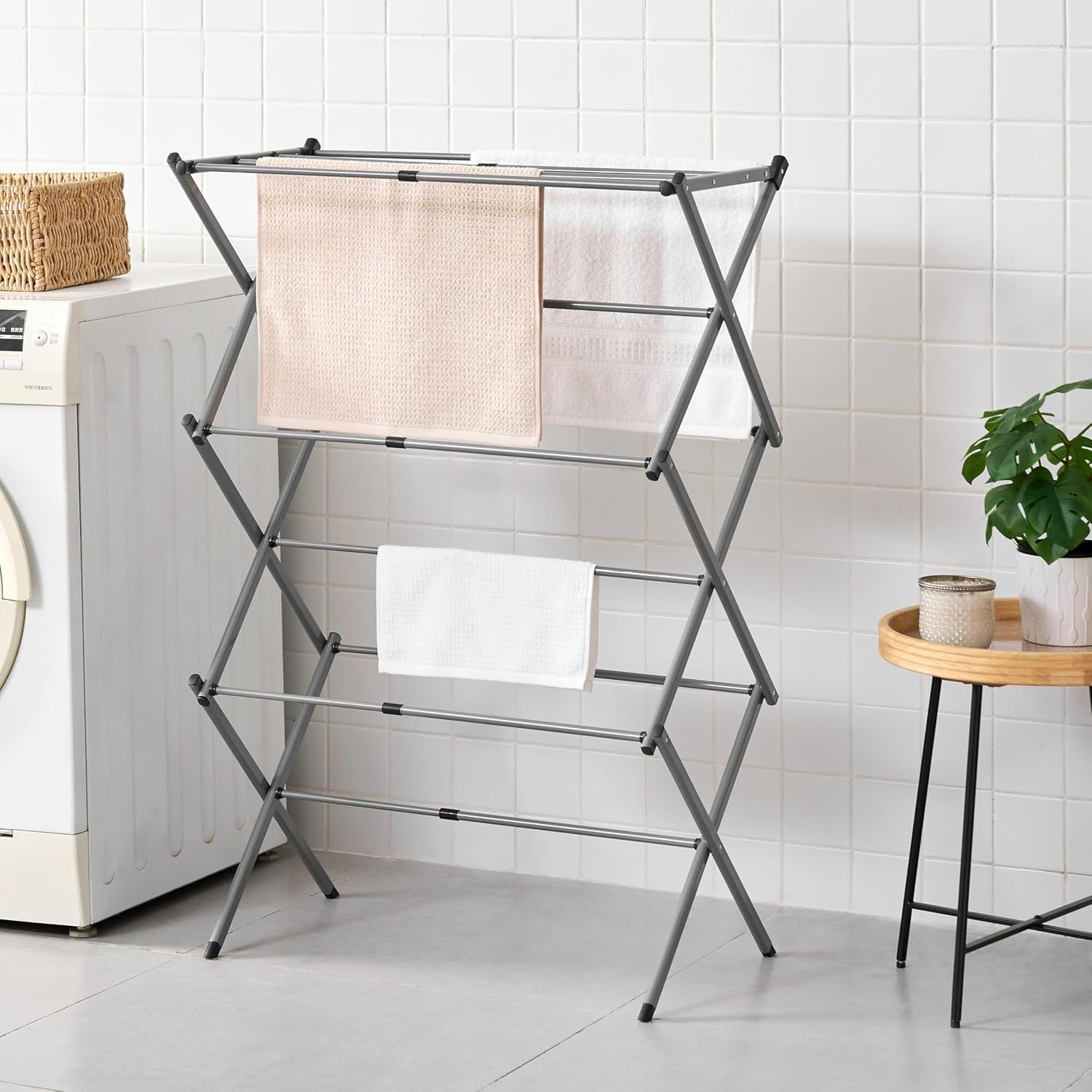3 Tier Clothes Airer Folding Laundry Drying Rack Heavy Duty Space Saving