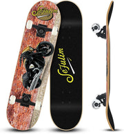 31in Maple Skateboard Complete Double Kick Trick Cruiser Kids Moto