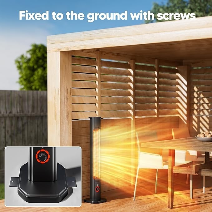 Patio Heater 2000W Infrared Wall Mounted Outdoor Indoor Fast Heating Remote