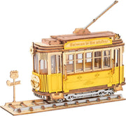 3D Wooden Tramcar Puzzle Kit for Adults – Retro Model Build Gift Toy