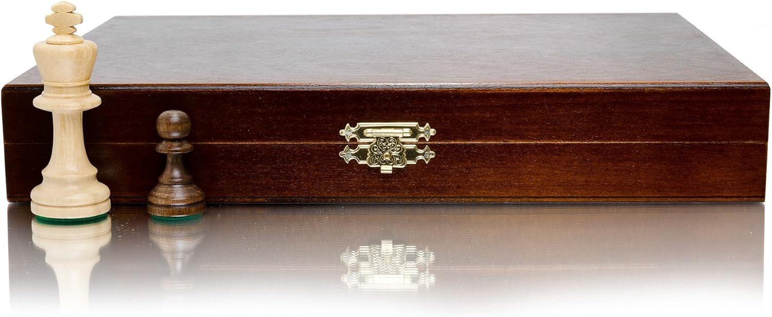 Staunton No.5 Luxury Weighted Chess Pieces Set | Wood Pieces + Elegant Case