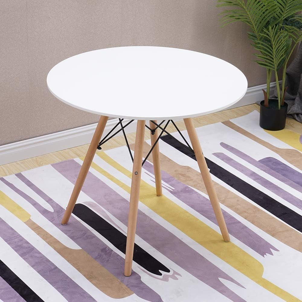 Round Dining Table Set 4 Grey Chairs – Small Kitchen Home Office Café