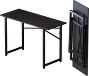 Black Folding Desk 120cm No Assembly Required Home Office Gaming Table