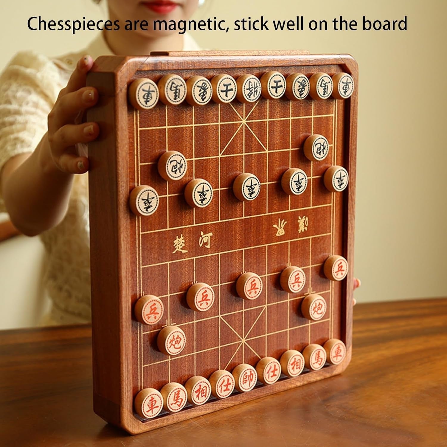 2 In 1 Magnetic Xiangqi Checkers Travel Board With Storage Drawer