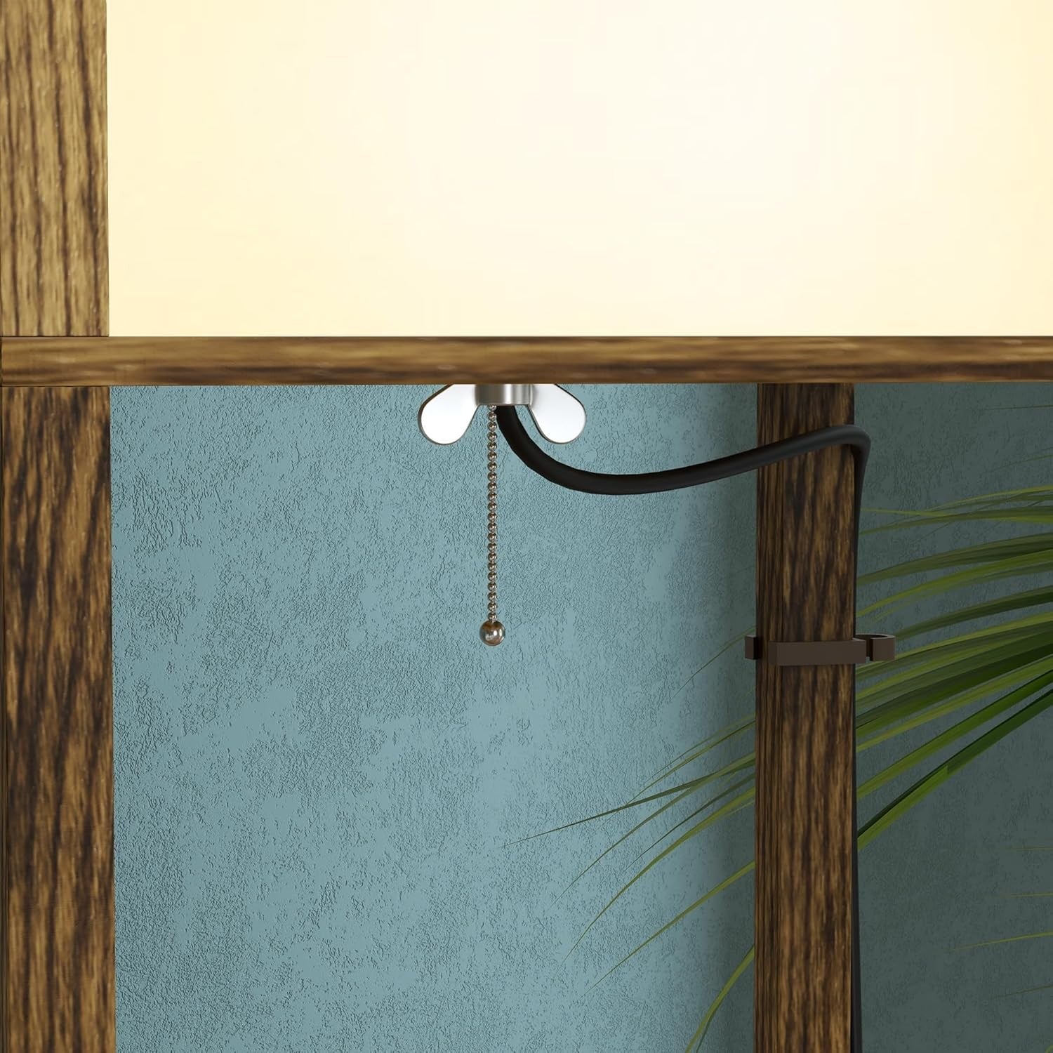 Floor Lamp Shelves Dual Light Modern Corner Standing Lamp Fabric Shade