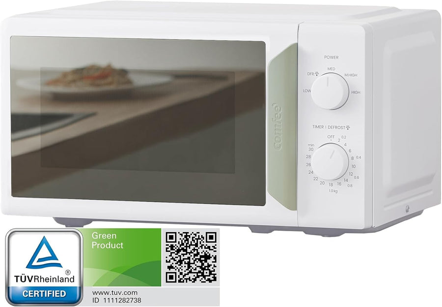 17L Compact Microwave 700W Manual Timer 5 Power Levels White