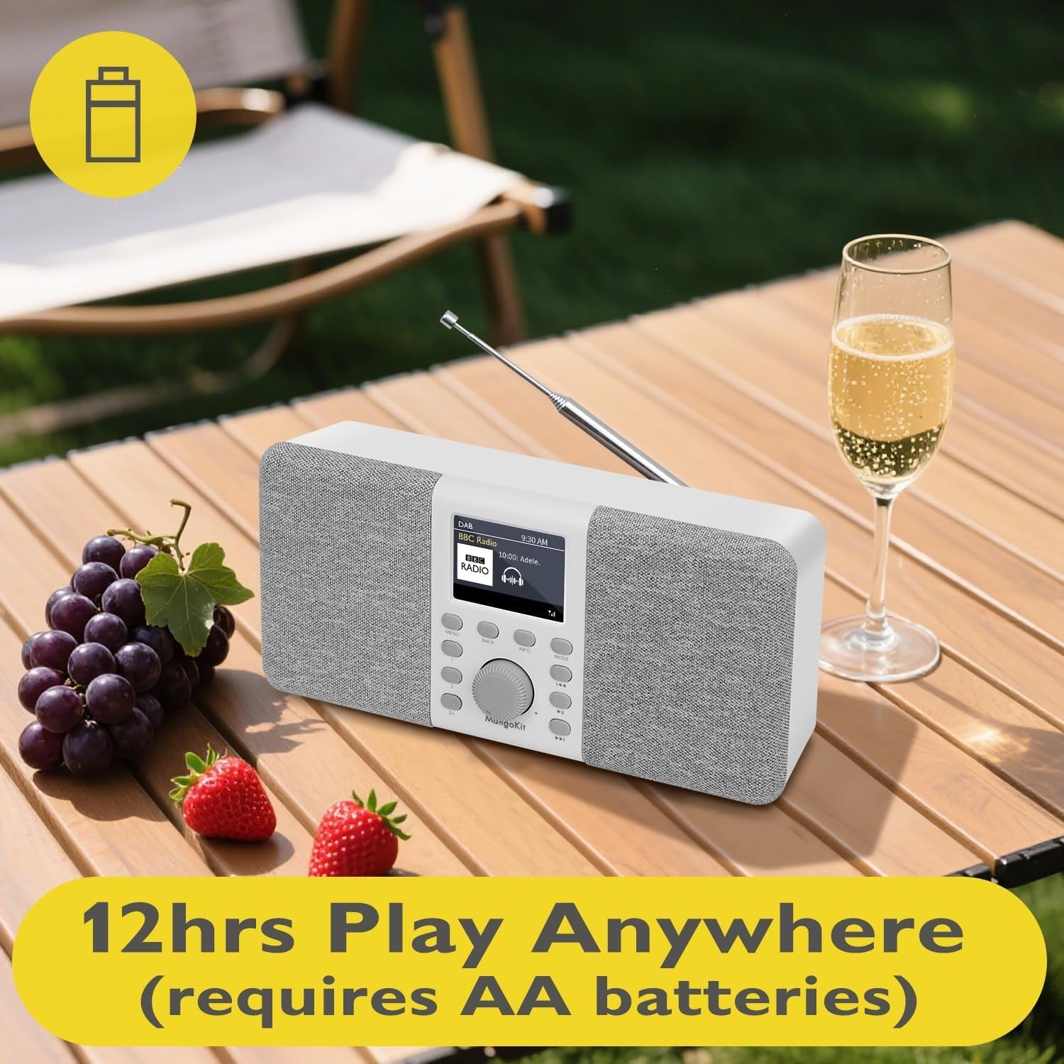 DAB DAB+ Digital Radio Bluetooth Stereo Alarm Portable