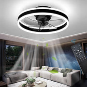 50CM LED Ceiling Fan Light, 6 Speeds, Reversible, Dimmable, Black