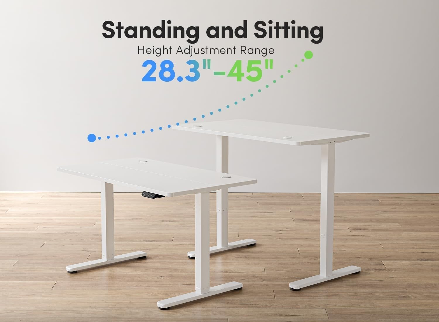 Electric Standing Desk 160x60cm White Adjustable Sit Stand Office Table