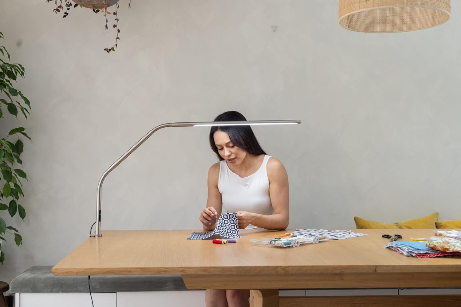 LED Desk Table Lamp Slimline Task Light 6000K USB-C Bright Anti-Glare