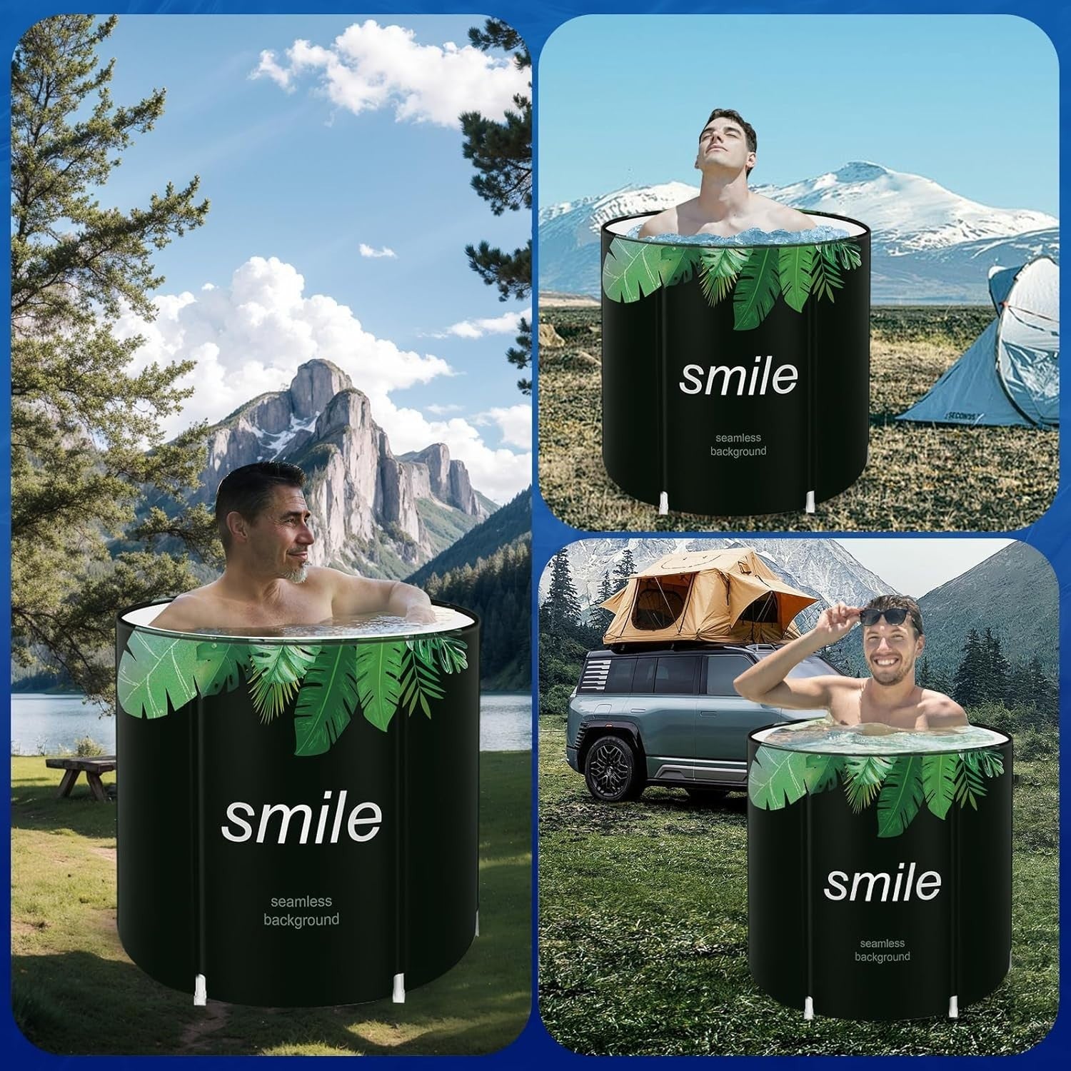 Portable Foldable Family Bathtub SPA Hot & Ice Bath Standing Tub