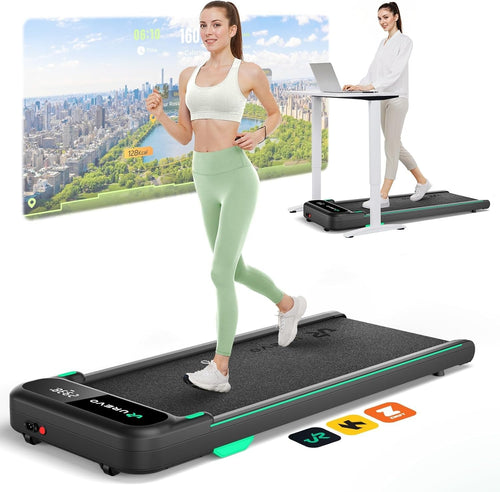 Black Under Desk Treadmill Walking Pad 1-6 km/h Home Office