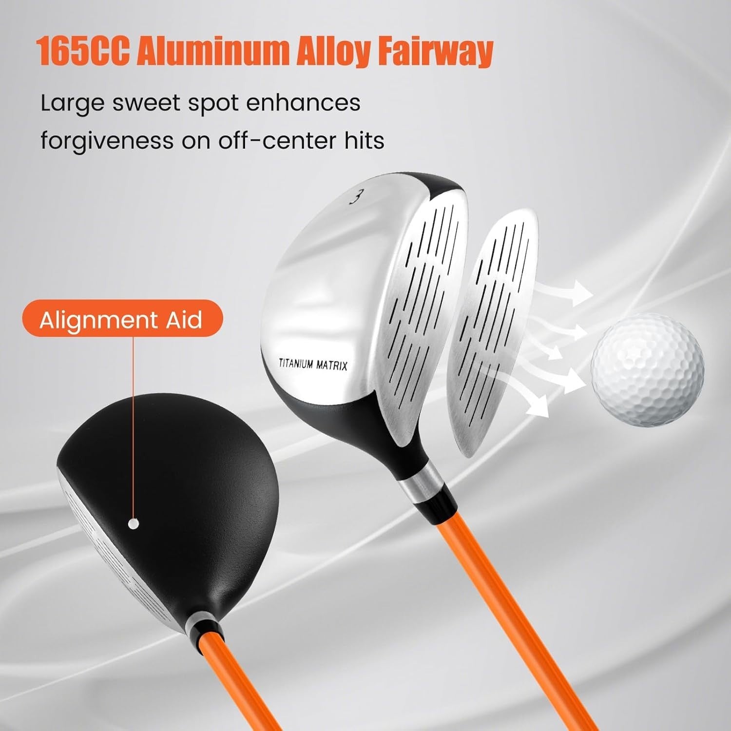 Junior Golf Club Set Right Hand Fairway Irons Putter Stand Bag Kids