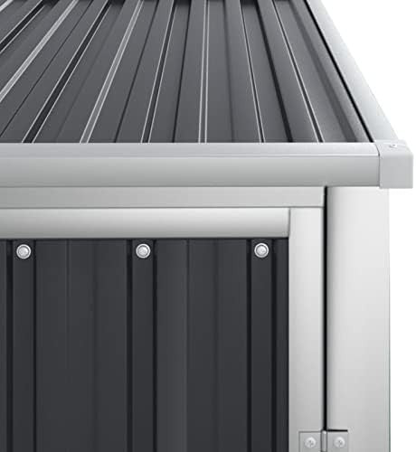 Outdoor Metal Garden Shed Storage House with Sloped Roof & Handle 88x89x161cm