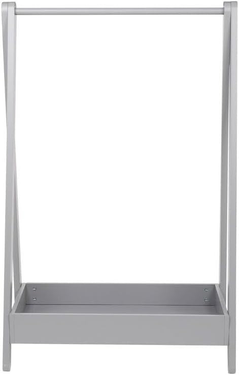 Kids Wooden Dress Up Clothes Rail with Shelf – Grey