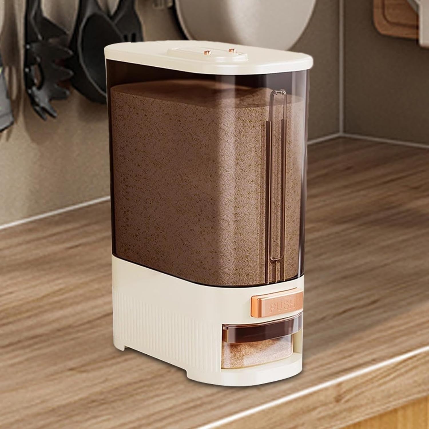 10KG Airtight Rice Dispenser Grain Storage Container with Time Recorder