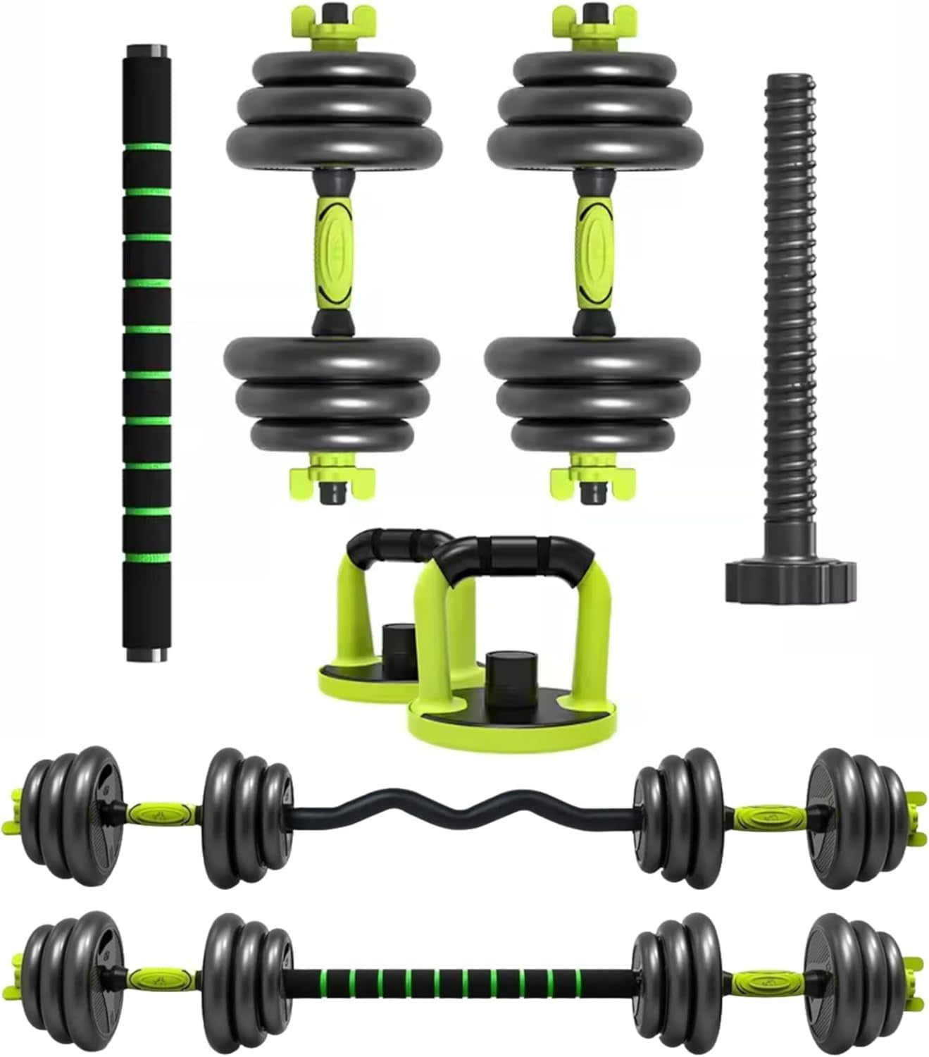 6-in-1 Adjustable Dumbbell Barbell Set 20kg or 40kg Home Gym Kit