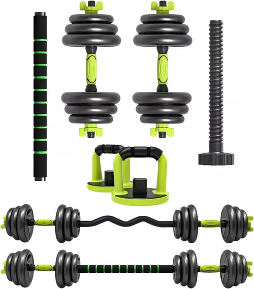 6-in-1 Adjustable Dumbbell Barbell Set 20kg or 40kg Home Gym Kit