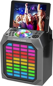 Black Karaoke Party Speaker Wireless Mic LED Light Show