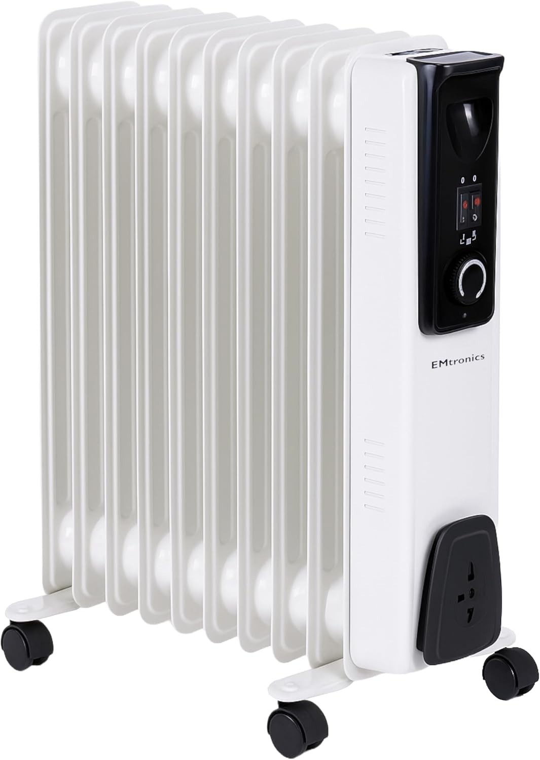 Portable 2500W Oil Filled Heater Radiator 11-Fin Adjustable Thermostat